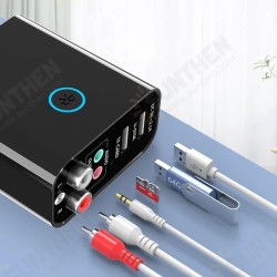 Smart bluetooth Adapter Wireless Audio Receiver Transmitter With 2*RCA / 2*3.5mm AUX Audio / TF Card / U-Disk / USB Port / IR Remote Control US Plug for TV