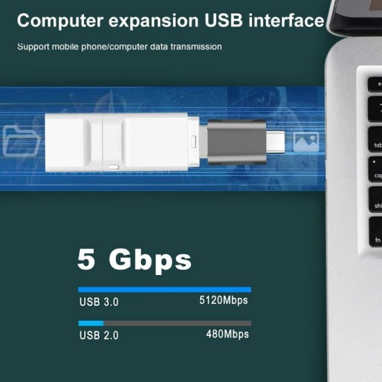 Type-C to USB OTG Adapter 5Gbps High-Speed File Transfer USB C Male to USB 3.0 Female Converter Connector for Mobile Phone Laptop