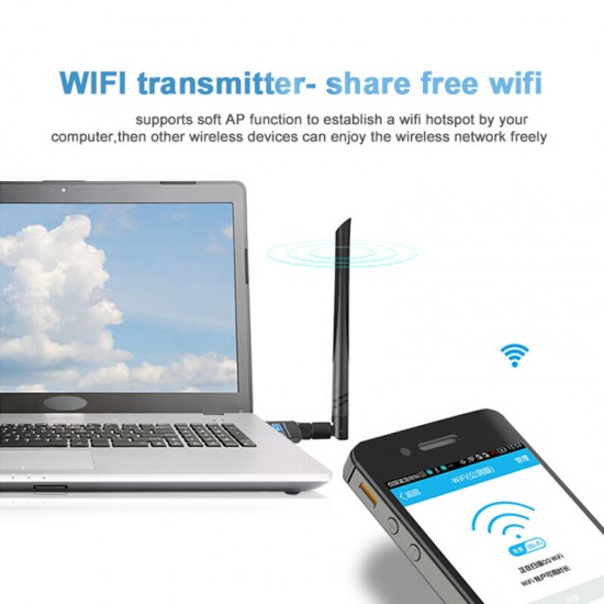 Wireless Network Adapter 600Mbps USB Wifi Adapter Dual Band 2.4Ghz 5Ghz Wifi Antenna Dongle LAN Adapter For Windows Laptop PC
