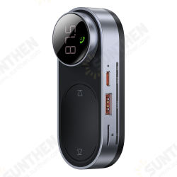 Magnetic Solar Powered Car Player LED Display Wireless 5.0 MP3 Player Adapter With TF Cards / USB Disk / Type-C Charging Port / 3.5mm AUX Port For Car Magnetic Solar Powered Car Player LED Display Wireless 5.0 MP3 Player Adapter With TF Cards / USB Disk / Type-C Charging Port / 3.5mm AUX Port For Car