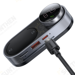 Magnetic Solar Powered Car Player LED Display Wireless 5.0 MP3 Player Adapter With TF Cards / USB Disk / Type-C Charging Port / 3.5mm AUX Port For Car Magnetic Solar Powered Car Player LED Display Wireless 5.0 MP3 Player Adapter With TF Cards / USB Disk / Type-C Charging Port / 3.5mm AUX Port For Car