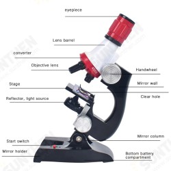 Children Biological Microscope Kit Lab LED 100X-400X-1200X Home School Science Educational Toy Gift For Kids Children Biological Microscope Kit Lab LED 100X-400X-1200X Home School Science Educational Toy Gift For Kids
