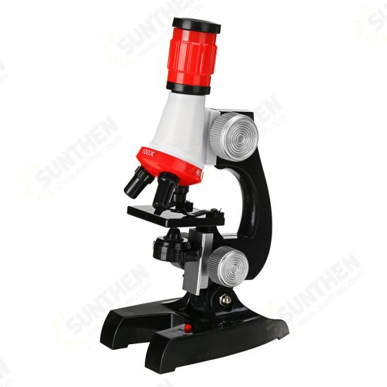 Children Biological Microscope Kit Lab LED 100X-400X-1200X Home School Science Educational Toy Gift For Kids