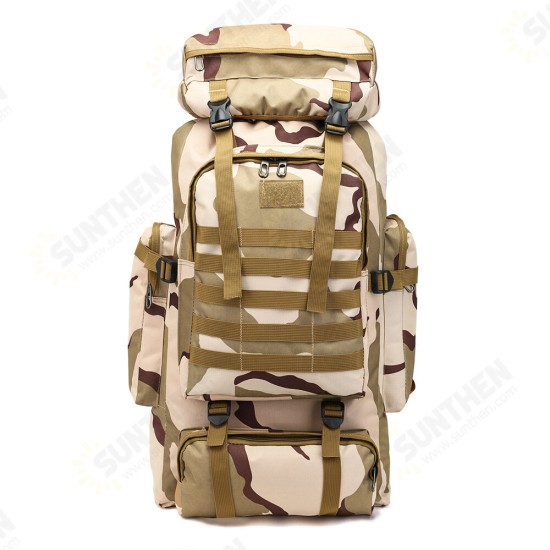 80L Camouflage Nylon Water Proof Oxford Fabric Outdoor Bag Backpack for Climbing Hiking Outdoor