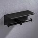 Double Roll Stainless Steel Toilet Wall Mount Mobile Phone Holder Paper Shelf