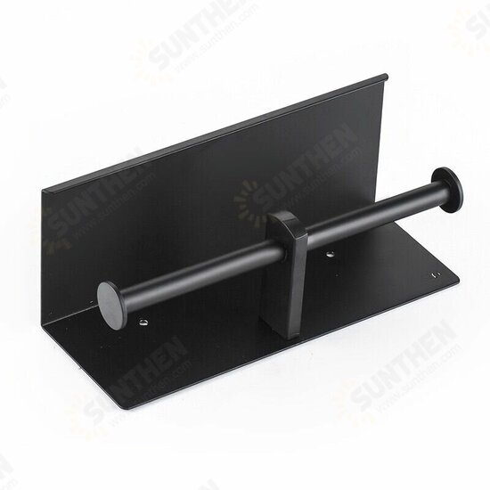 Double Roll Stainless Steel Toilet Wall Mount Mobile Phone Holder Paper Shelf