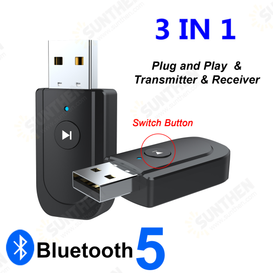 SY318 bluetooth 5.0 Audio Receiver Transmitter Adapter 3.5mm Jack AUX USB Stereo Music Wireless Adapter for TV Car PC Headphones