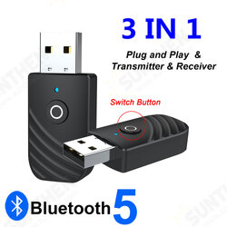 SY319 bluetooth 5.0 Audio Receiver Transmitter Adapter 3 In 1 Mini 3.5mm Jack AUX USB Stereo Music Wireless Adapter for TV Car PC Headphones