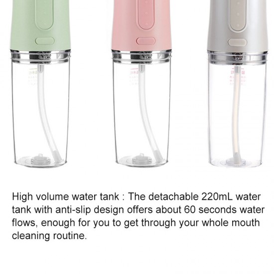 Electric Dental Water Flosser Oral Irrigator Tooth Cleaning Waterproof 220ml Water Tank
