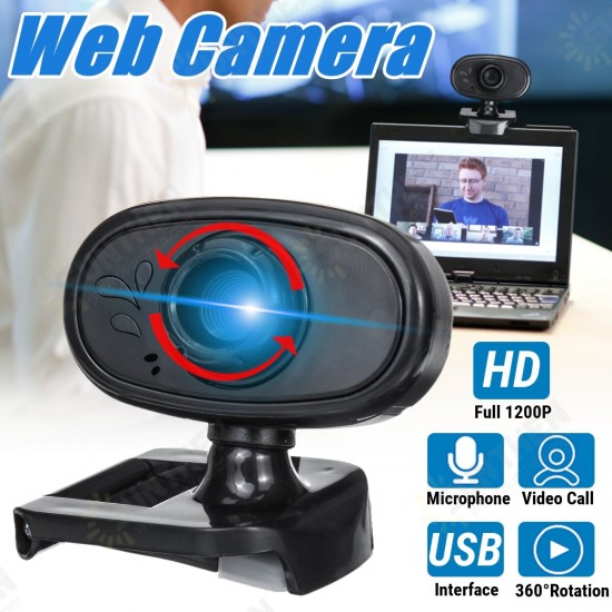 HD USB Webcam with Built-in Microphone Video Web Class Camera PC Laptop Desktop