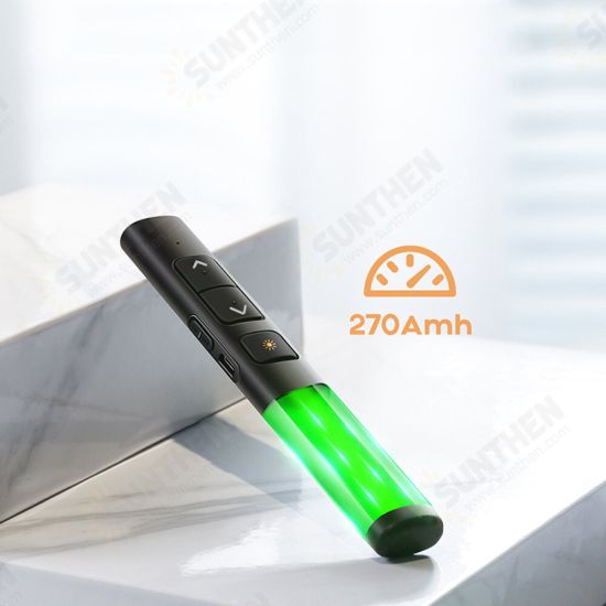 Remote Control Page Turning Pen Red Laser Wireless Presenter Pen 532nm USB Smart Charging PPT Page Turning Pen