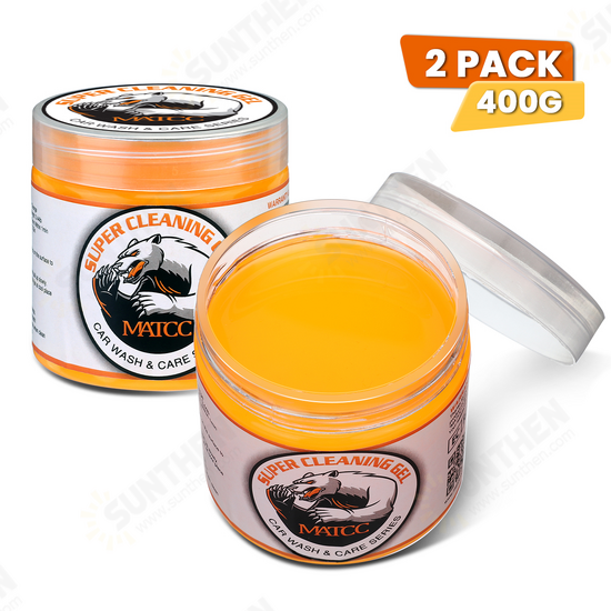 400g Car Detailing Cleaning Gel Interior Cleaner Automotive Cleaning Putty Dust Cleaning Mud for Car Dust Vent Crevice Laptop Home (2 Pack)