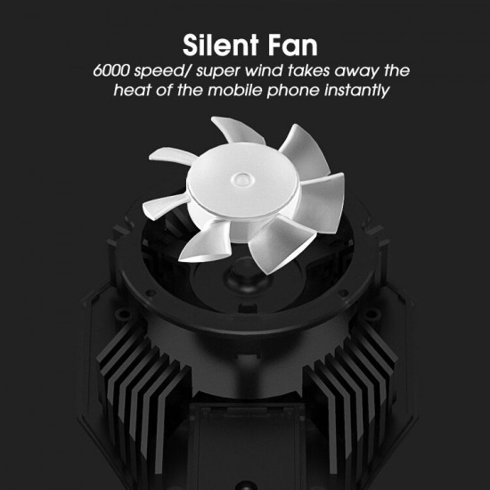 DL06 Universal Mobile Phone Radiator Low Noise with RGB Backlight Shooting PUBG Game Semiconductor Rapid Cooling Fan Gamepad Gaming Cooler for POCO X3 Pro