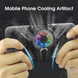 DL06 Universal Mobile Phone Radiator Low Noise with RGB Backlight Shooting PUBG Game Semiconductor Rapid Cooling Fan Gamepad Gaming Cooler for POCO X3 Pro DL06 Universal Mobile Phone Radiator Low Noise with RGB Backlight Shooting PUBG Game Semiconductor Rapid Cooling Fan Gamepad Gaming Cooler for POCO X3 Pro
