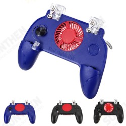 Multifunction Four-Finger Low Noise Moible Phone Shooting PUBG Game Gaming Controller Joystick Trigger Gamepad Cooler for 4.7-6.0 inch Phones