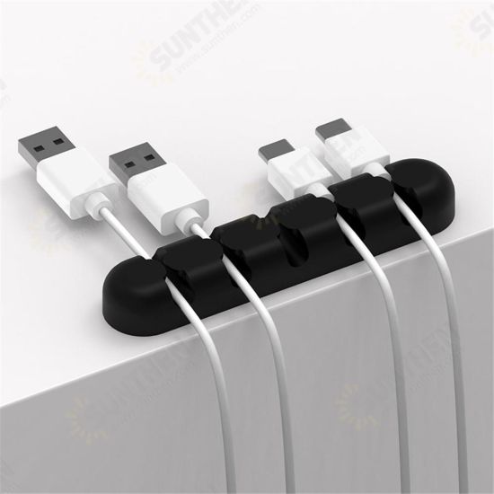 CBS5 Cable Winder Earphone Cable Organizer Wire Storage Silicon Cable Holder Clips For MP3 MP4 Mouse Earphone