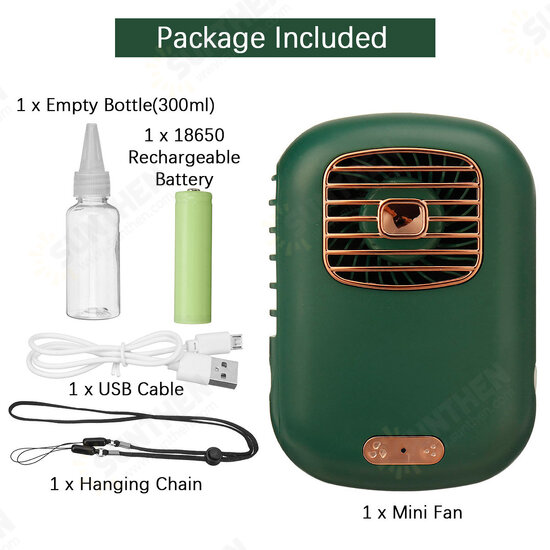 Portable Mini Handheld/ Hanging Neck 3-Level Wind Speed Spray Moisturizing USB Fan Cooler