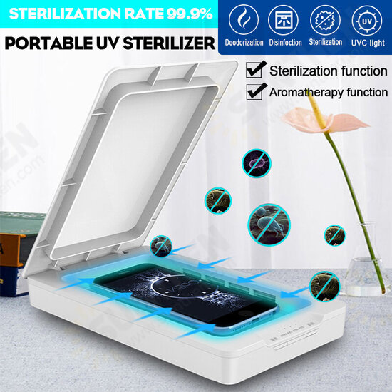 Portable UV Light Cell Phone Sanitizer Disinfection Box Tablet Watch Jewelry Keys Phone Sterilizer