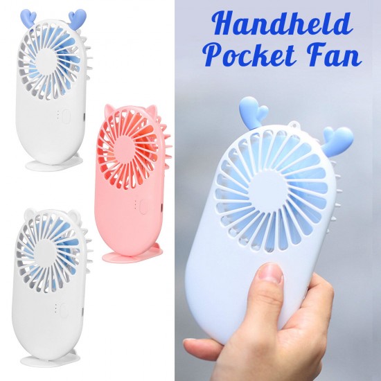 Summer Portable Handheld/ Desktop USB Rechargeable 3-Gear Wind-Speed Mini Pocket Fan
