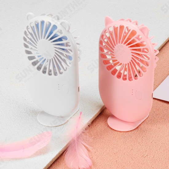 Summer Portable Handheld/ Desktop USB Rechargeable 3-Gear Wind-Speed Mini Pocket Fan