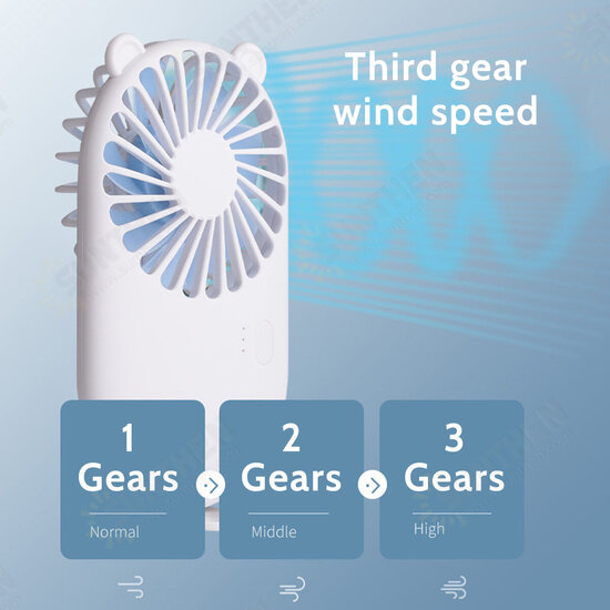 Summer Portable Handheld/ Desktop USB Rechargeable 3-Gear Wind-Speed Mini Pocket Fan