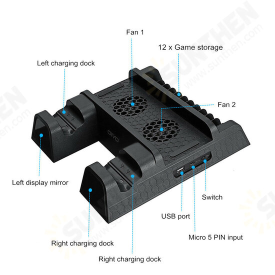 Universal Dual Handle USB Charger + Fan Cooling Base + Disc Bracket for X BOXONE/ SLIM/ X