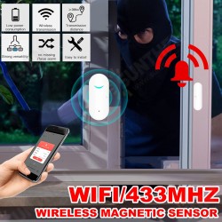 WIFI/433MHZ Window Door Sensor Door Open/ Closed Smart Security Detectors APP Home Alarm WIFI/433MHZ Window Door Sensor Door Open/ Closed Smart Security Detectors APP Home Alarm