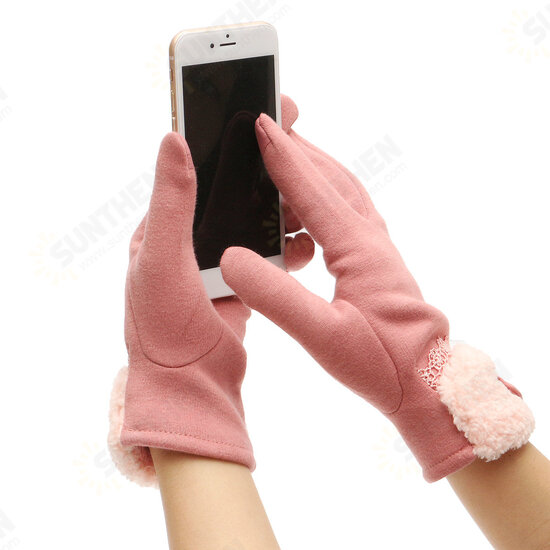 Women Winter Gloves Touch Screen Warm Gloves Outdoor Driving Gloves For Smartphone