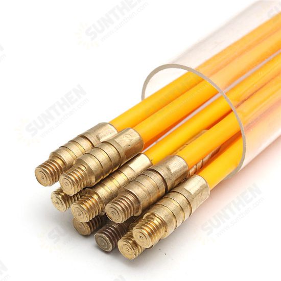 15Pcs 30FT Fiberglass Running Cable Wire Kit Coaxial Electrical Cable Installing Rods Tool