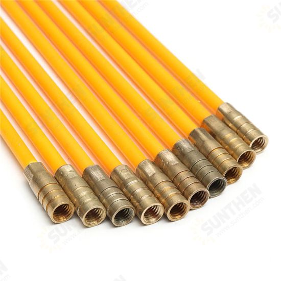 15Pcs 30FT Fiberglass Running Cable Wire Kit Coaxial Electrical Cable Installing Rods Tool