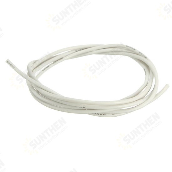 20AWG Flexible Silicone Wire Cable Soft High Temperature Tinned Copper White 1/3/5/10M