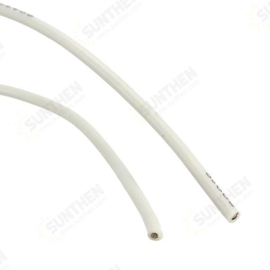 20AWG Flexible Silicone Wire Cable Soft High Temperature Tinned Copper White 1/3/5/10M