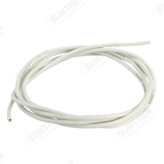 20AWG Flexible Silicone Wire Cable Soft High Temperature Tinned Copper White 1/3/5/10M