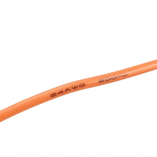 24AWG Flexible Silicone Wire Cable Soft High Temperature Tinned Copper Orange 1/3/5/10M