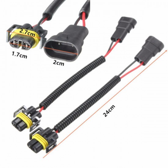 2PCS 9006 To H11 H8 Headlights Conversion Connector Wiring Harness Plug Cable Wires Cables