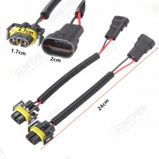 2PCS 9006 To H11 H8 Headlights Conversion Connector Wiring Harness Plug Cable Wires Cables