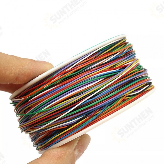 2Pcs 250M 8-Wire Colored Insulated P/N B-30-1000 30AWG Wire Wrapping Cable Wrap Reel