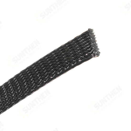 30m 8mm/10mm/12mm/15mm/20mm Expandable Wire Cable Sleeving Braided Tubing Black