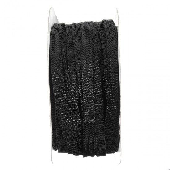30m 8mm/10mm/12mm/15mm/20mm Expandable Wire Cable Sleeving Braided Tubing Black