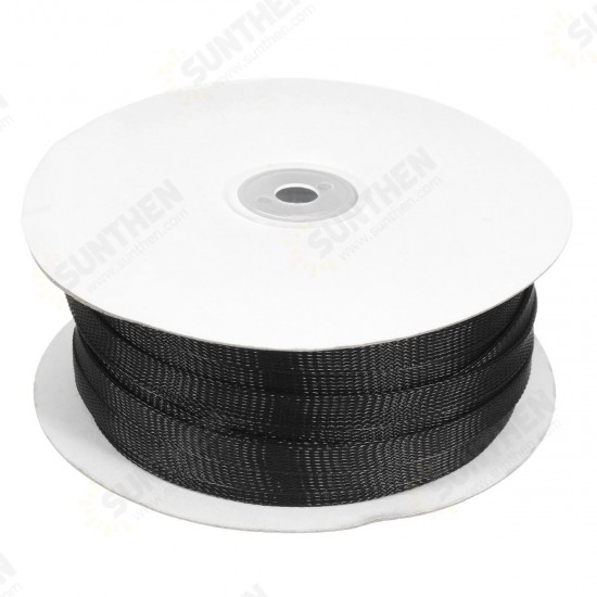 30m 8mm/10mm/12mm/15mm/20mm Expandable Wire Cable Sleeving Braided Tubing Black