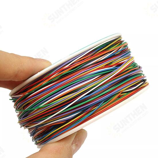 5Pcs 250M 8-Wire Colored Insulated P/N B-30-1000 30AWG Wire Wrapping Cable Wrap Reel