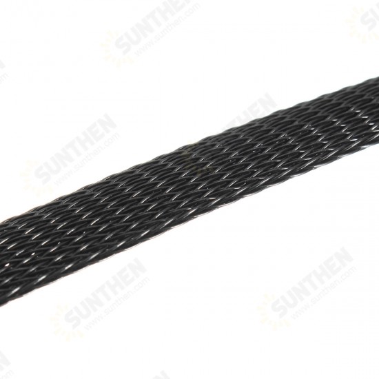 6m 8mm/10mm/12mm/15mm/20mm Wire Cable Sheathing Expandable Sleeving Braided Loom Tubing Black