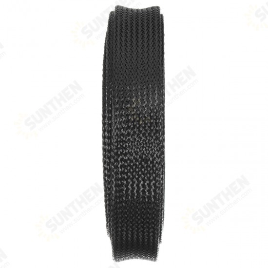 6m 8mm/10mm/12mm/15mm/20mm Wire Cable Sheathing Expandable Sleeving Braided Loom Tubing Black