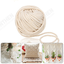 6mm Natural Cotton Cord Twine Braided Rope Cord Sash String Craft Macrame 6mm Natural Cotton Cord Twine Braided Rope Cord Sash String Craft Macrame