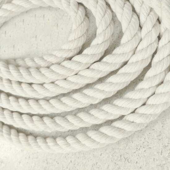 6mm Natural Cotton Cord Twine Braided Rope Cord Sash String Craft Macrame