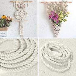 6mm Natural Cotton Cord Twine Braided Rope Cord Sash String Craft Macrame 6mm Natural Cotton Cord Twine Braided Rope Cord Sash String Craft Macrame