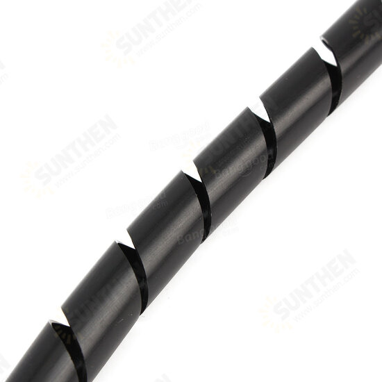 Black Spiral Polyethylene Cable Electrical Wire Wrap Tube Computer Manage Cord