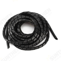 Black Spiral Polyethylene Cable Electrical Wire Wrap Tube Computer Manage Cord Black Spiral Polyethylene Cable Electrical Wire Wrap Tube Computer Manage Cord
