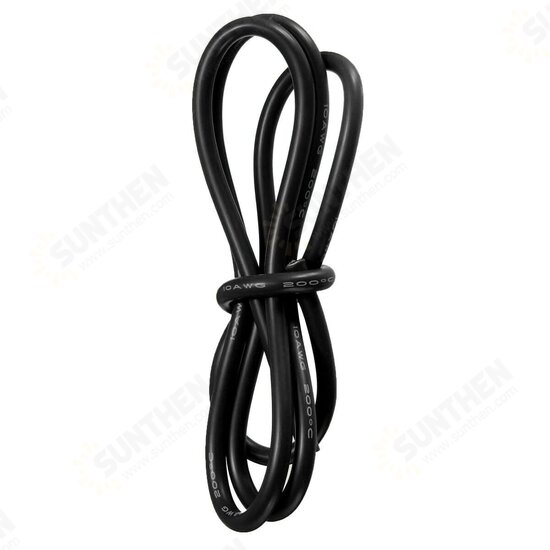 1 Meter Black Silicone Wire Cable 10/12/14/16/18/20/22AWG Flexible Cable