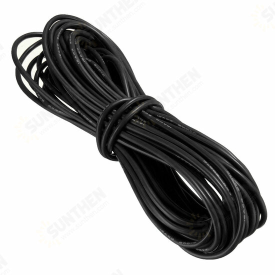 10 Meter Black Silicone Wire Cable 10/12/14/16/18/20/22AWG Flexible Cable